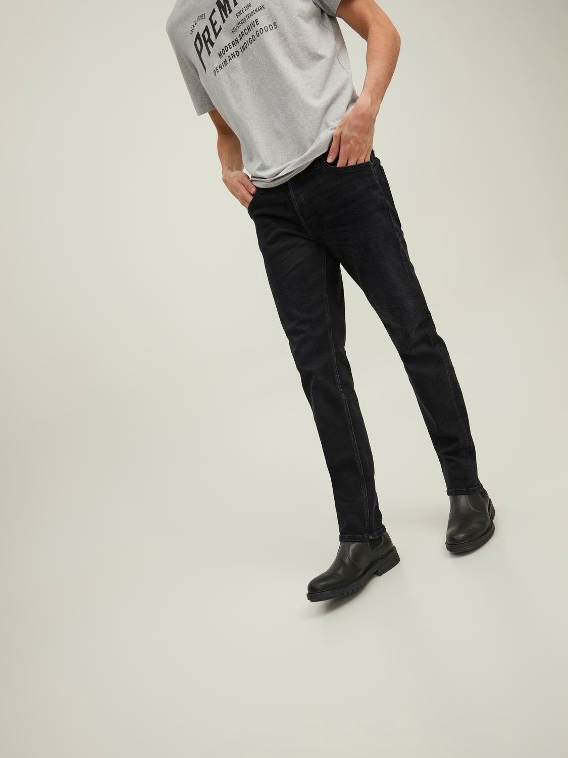 JJIMIKE JJORIGINAL 111 TAPERED FIT JEANS